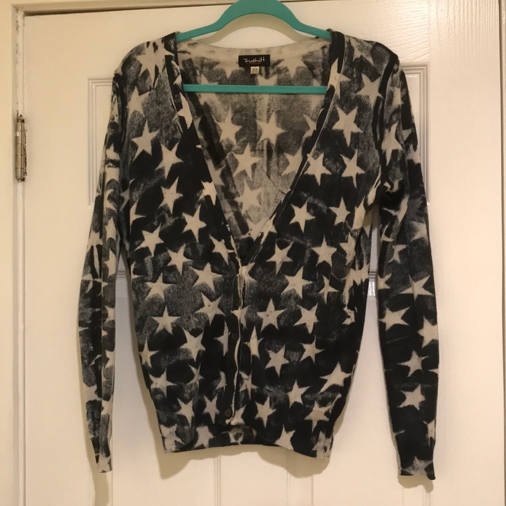Truhitt (made in LA) beautiful star cardigan XS